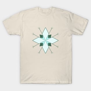 Green art deco snowflake T-Shirt